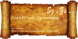 Szelényi Zsuzsanna névjegykártya