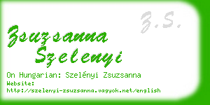 zsuzsanna szelenyi business card